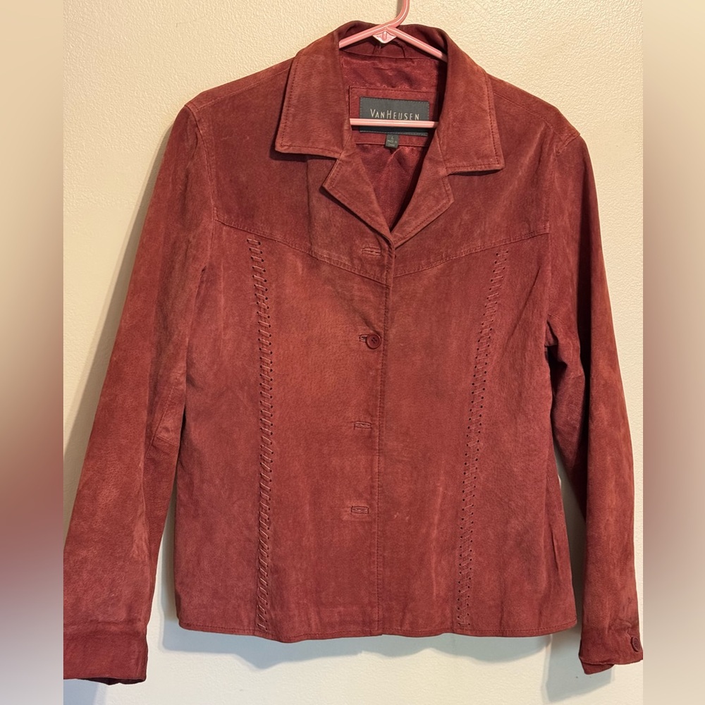Vintage Leather Van Heusen Western Burgundy Blazer